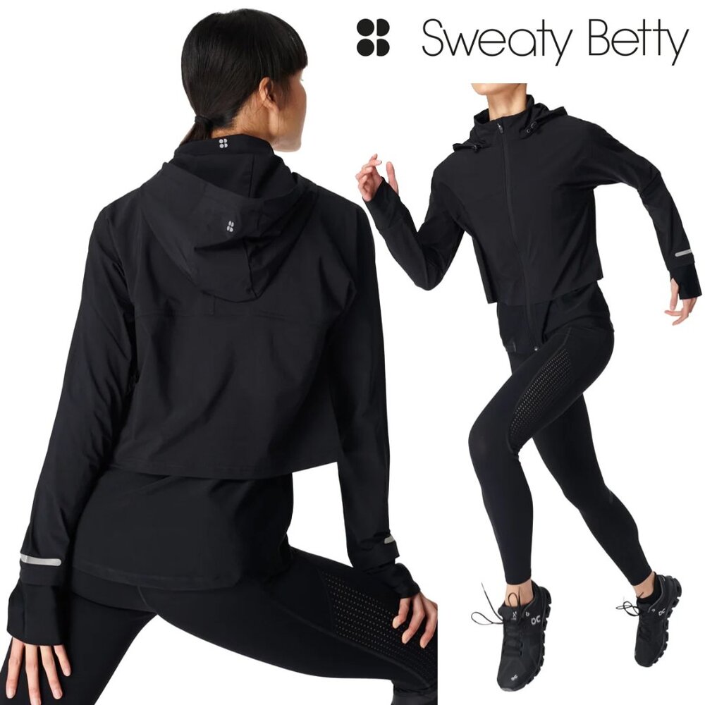 Sweaty Betty London Women S Fast Track Running Jacket Layered Hooded Black $168